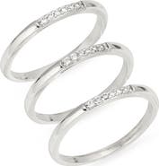 Nordstrom Set of 3 Cubic Zirconia Stack Rings