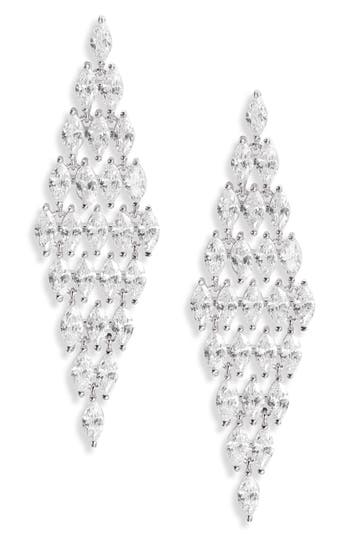 Nordstrom Marquise Cubic Zirconia Kite Drop Earrings In Silver