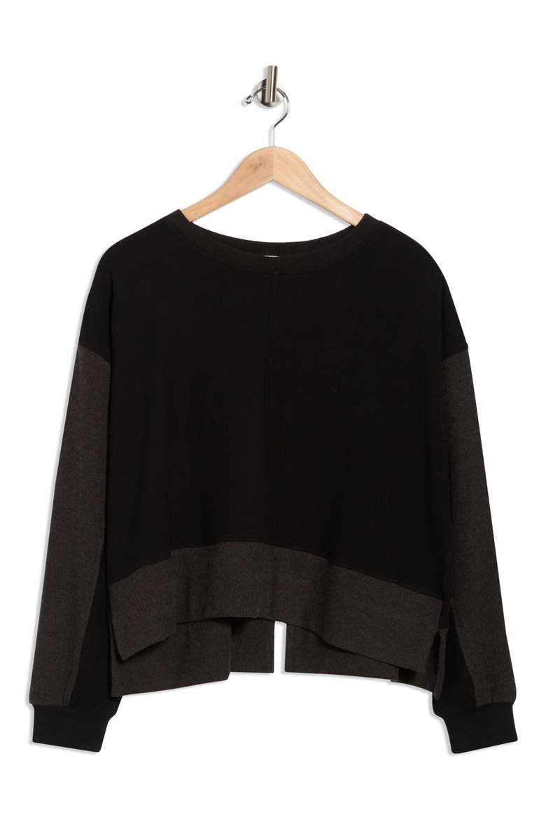 Colorblock Sweatshirt, Alternate, color, BLACK