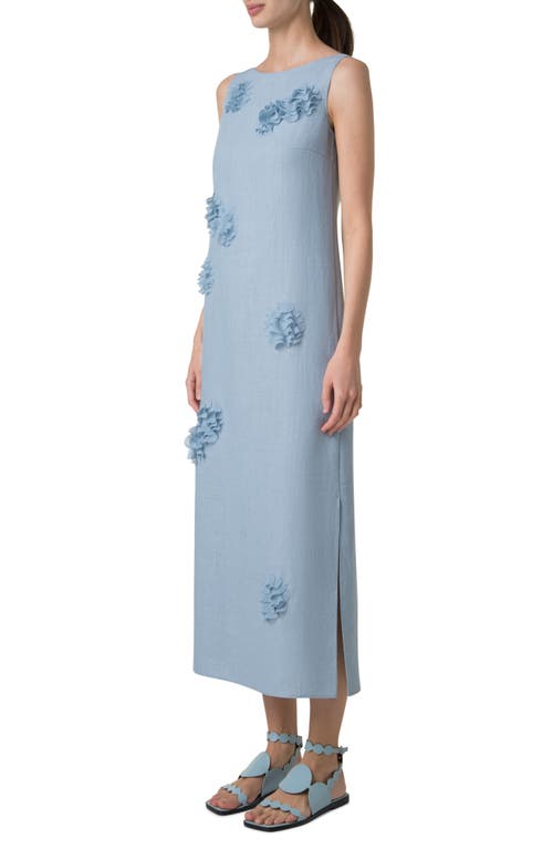 Akris Punto 3d Carnation Linen Shift Dress In Ice Blue