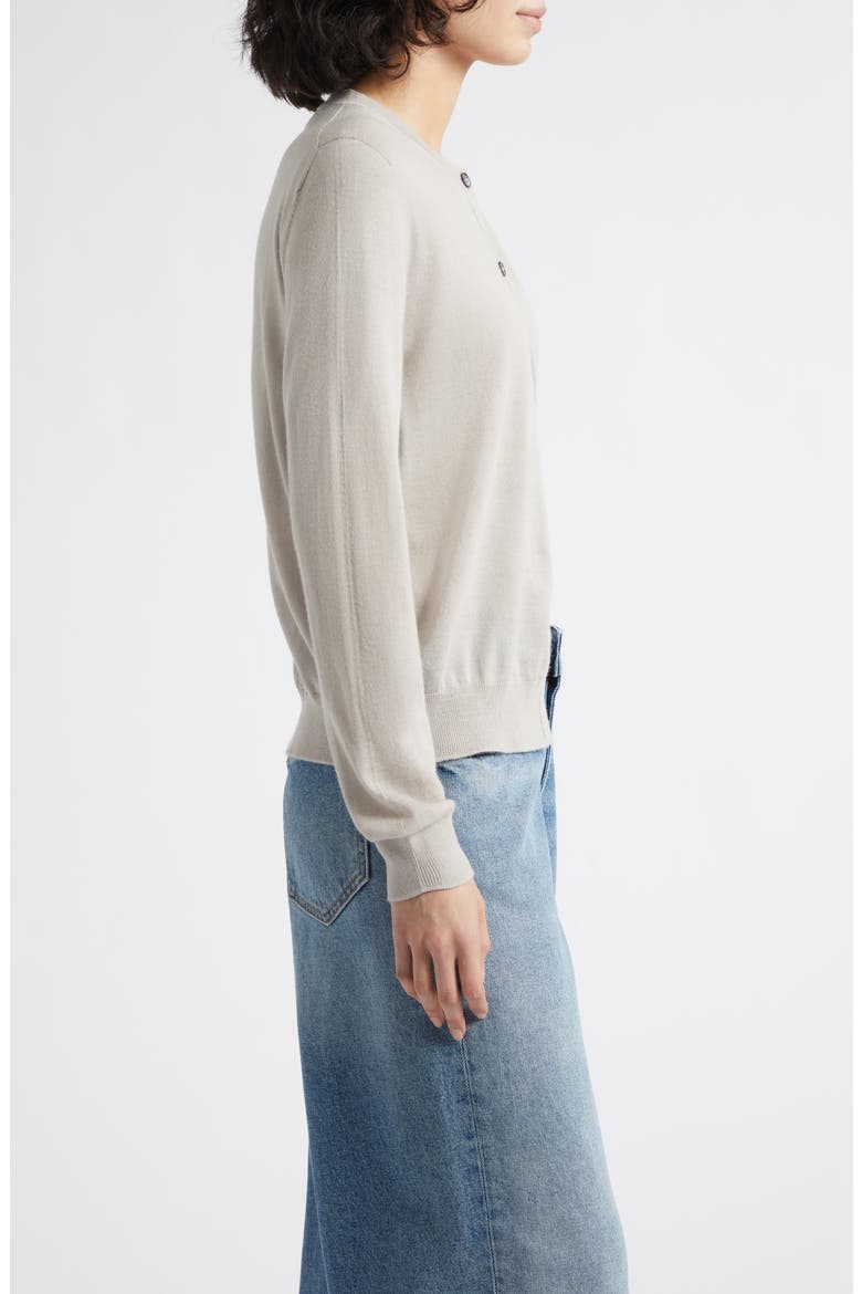 Honor Cashmere Crewneck Cardigan, Alternate, color, OYSTER