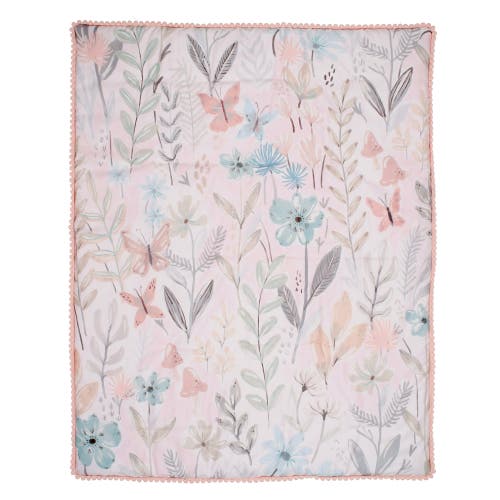 Lambs & Ivy Baby Blooms 3-piece Floral/butterfly Baby Crib Bedding Set In Pink