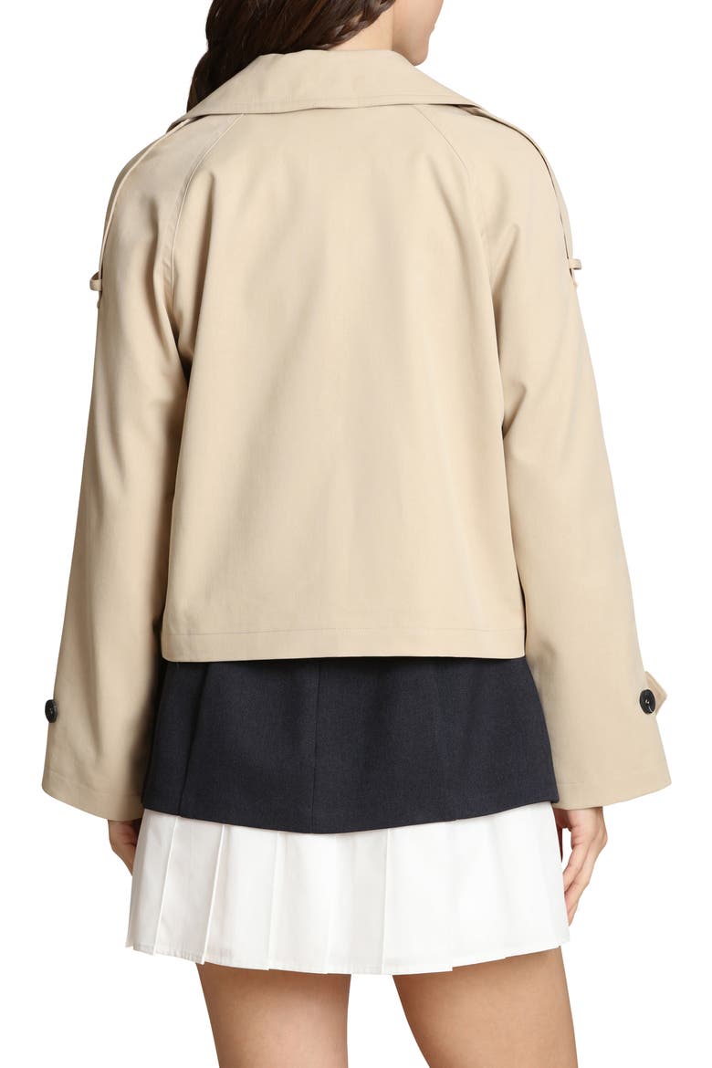 Double Breasted Crop Trench Coat, Alternate, color, SEASHELL