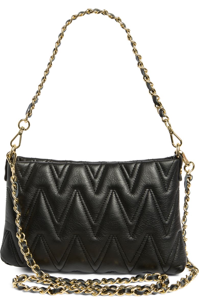 VALENTINO BY MARIO VALENTINO Vanille Diamond Quilted Leather Shoulder Bag, Alternate, color, Black