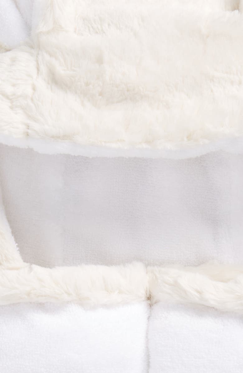 Little Giraffe Luxe Faux Fur Hooded Towel, Alternate, color, Cream