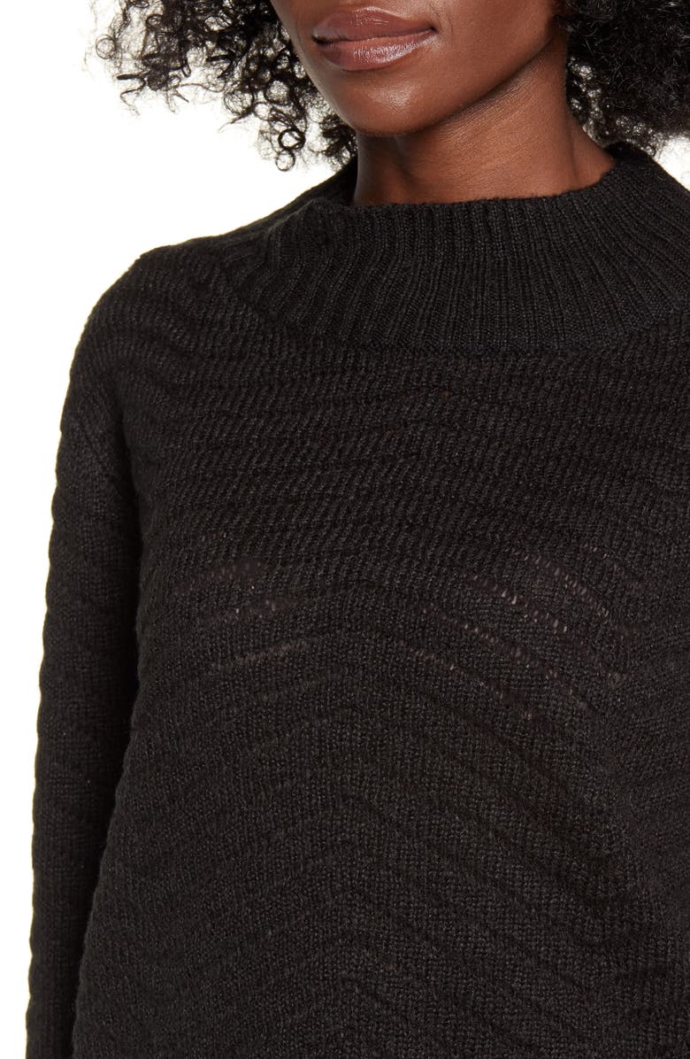 Dreamers by Debut Chevron Stitch Mock Neck Sweater, Alternate, color,