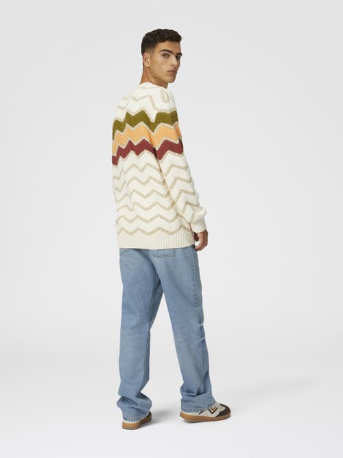 Missoni Patterned-jacquard Jumper In White & Orange