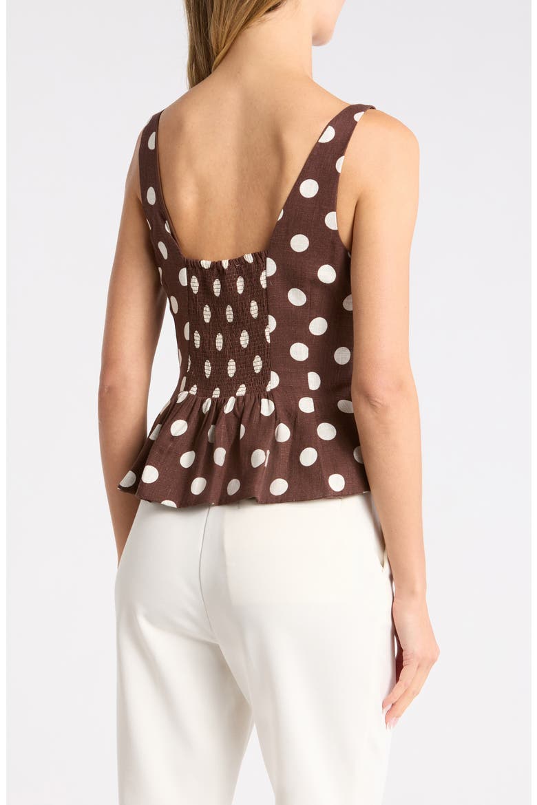 CeCe Polka Dot Print Peplum Top (Women) | Nordstromrack
