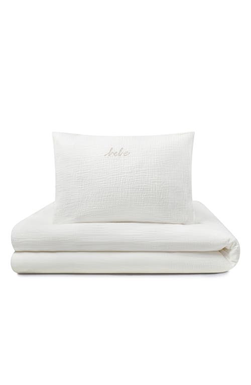 Domani Home Bebe Cotton Gauze Crib Duvet Cover In White