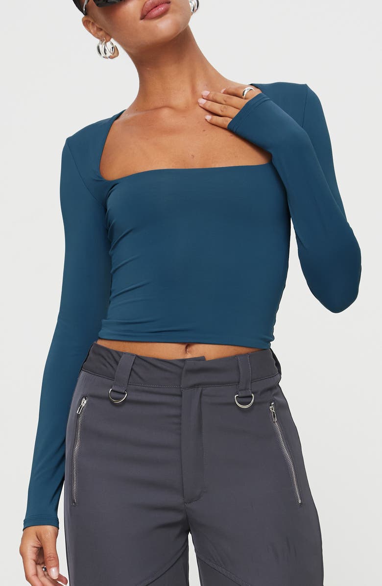 Princess Polly Back in Time Long Sleeve Top, Main, color, 