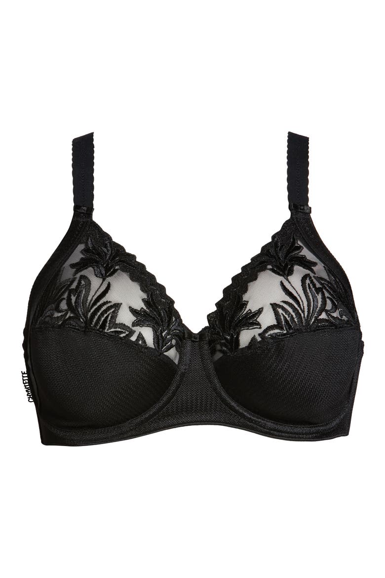 Amazone Full Support Underwire Bra, Alternate, color, BLACK