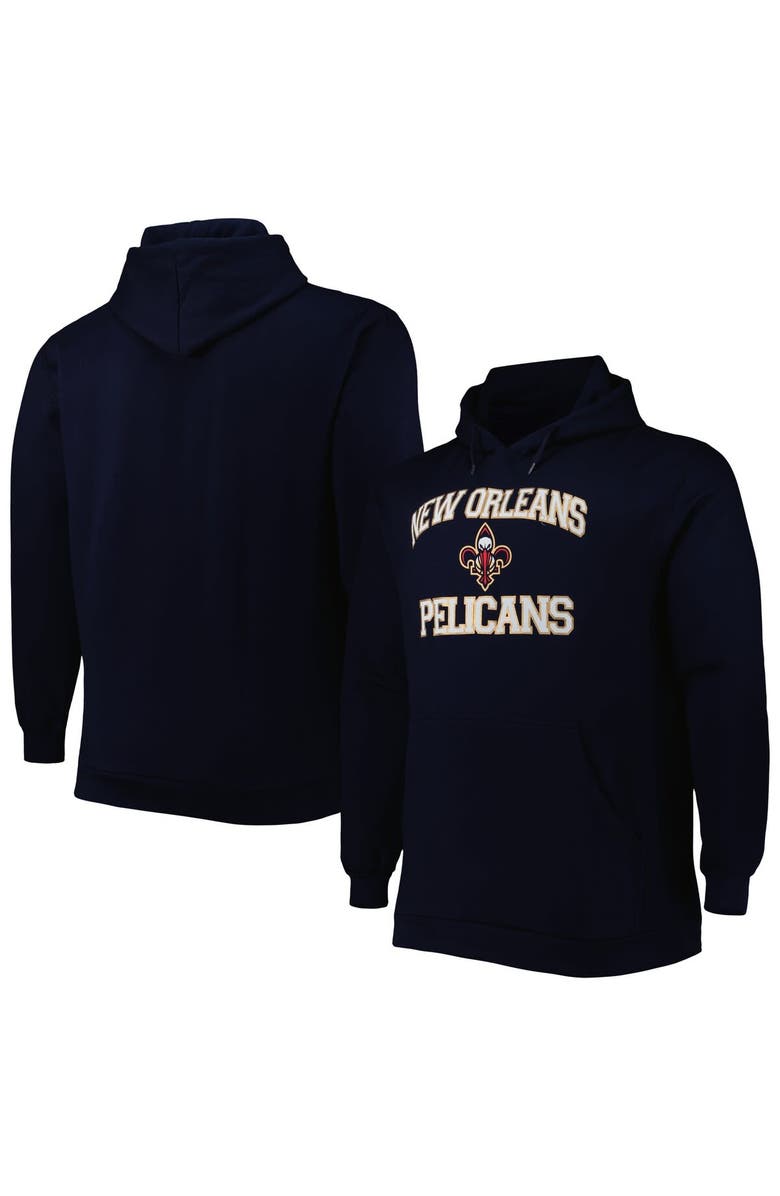 PROFILE Men's Navy New Orleans Pelicans Big & Tall Heart & Soul Pullover Hoodie, Alternate, color, Navy