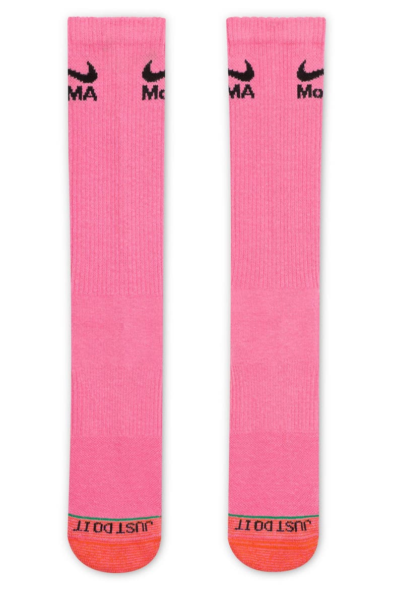 Dri-FIT Cushioned Cotton Blend Crew Socks, Main, color, PINKSICLE/ RUSH ORANGE/ GREEN