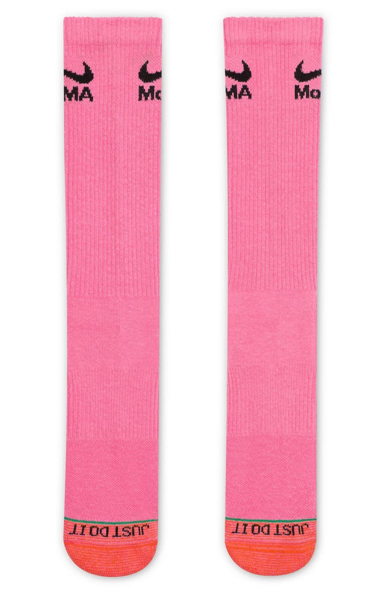Nike Dri-FIT Cushioned Cotton Blend Crew Socks, Main, color, Pinksicle/ Rush Orange/ Green