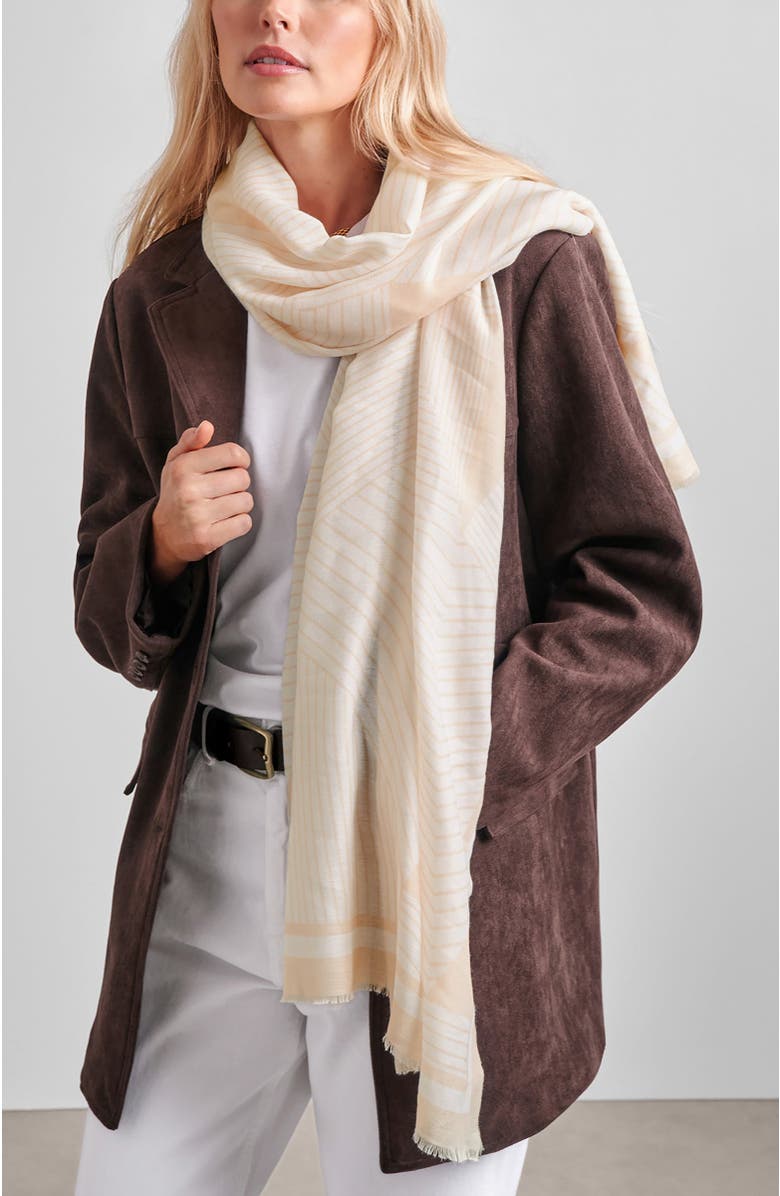 Katie Loxton Printed Scarf, Alternate, color, Geometric Lines