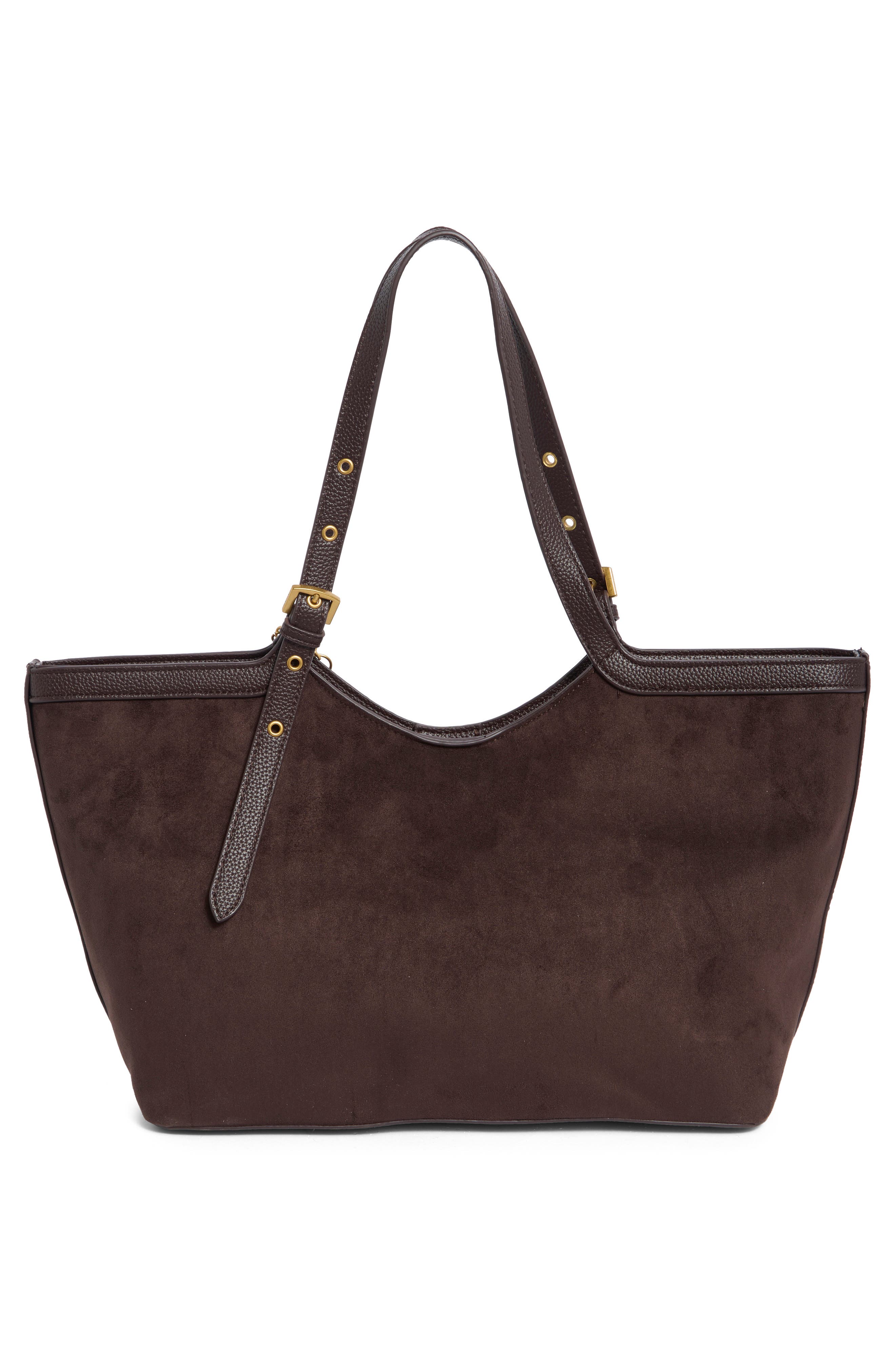 Amelie Faux Leather Bucket Tote, Alternate, color, COCOA