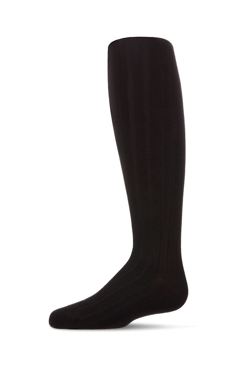 MeMoi Wide Ribbed Uniform Knee Socks, Main, color, Black