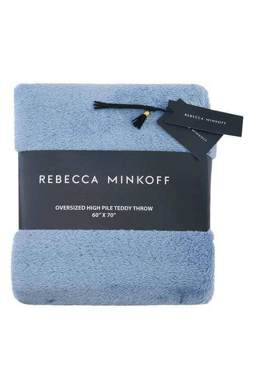 Bcbg Oversize High Pile Fleece Throw Blanket In Blue