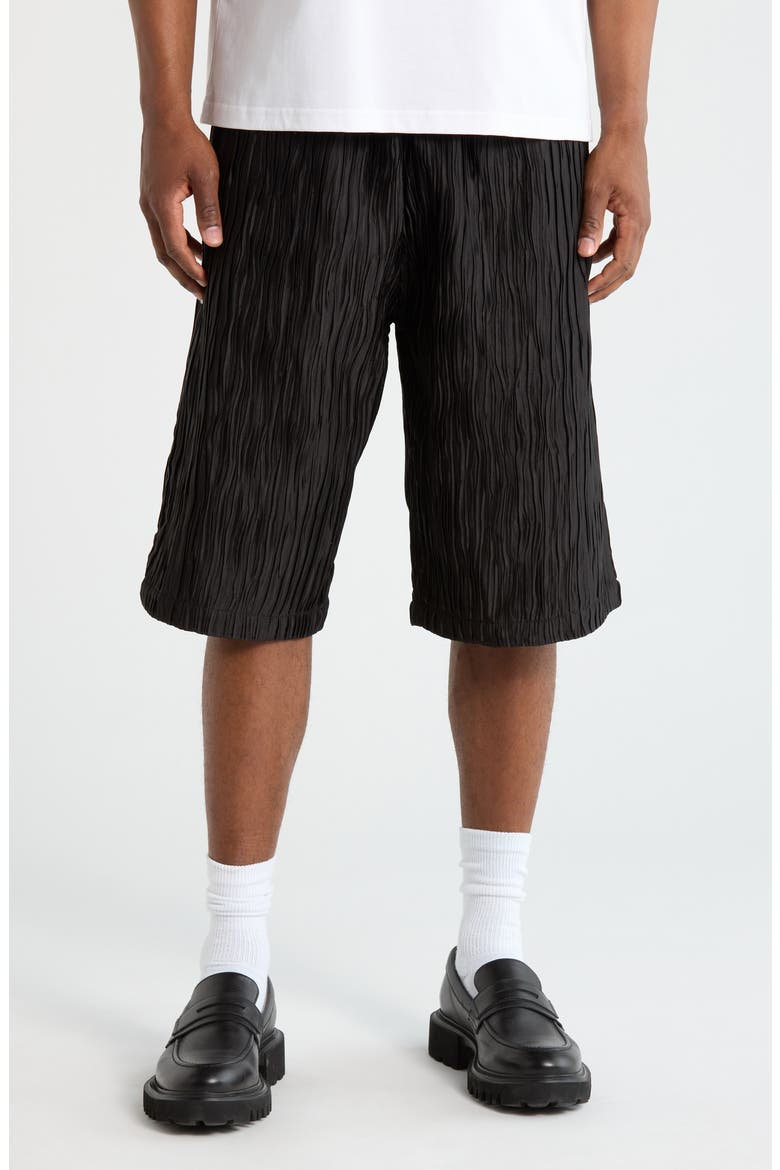 Disguise Pleated Shorts, Main, color, BLACK