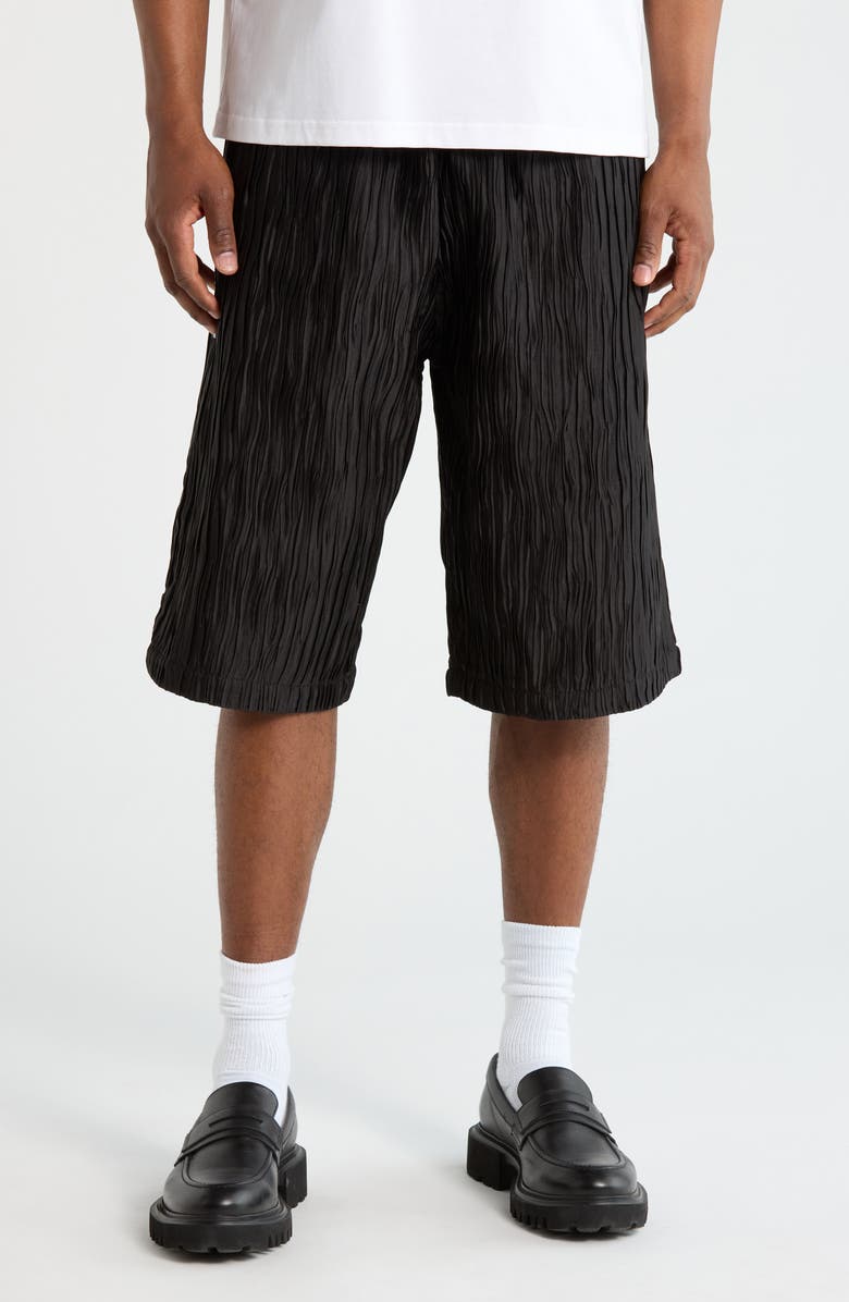 PLEASURES Disguise Pleated Shorts, Main, color, Black