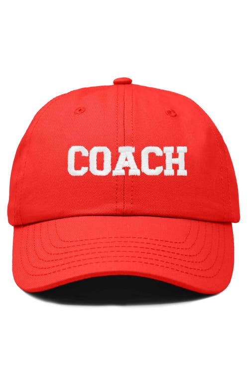 Dalix Coach Embroidered Sports Dad Cap In Red