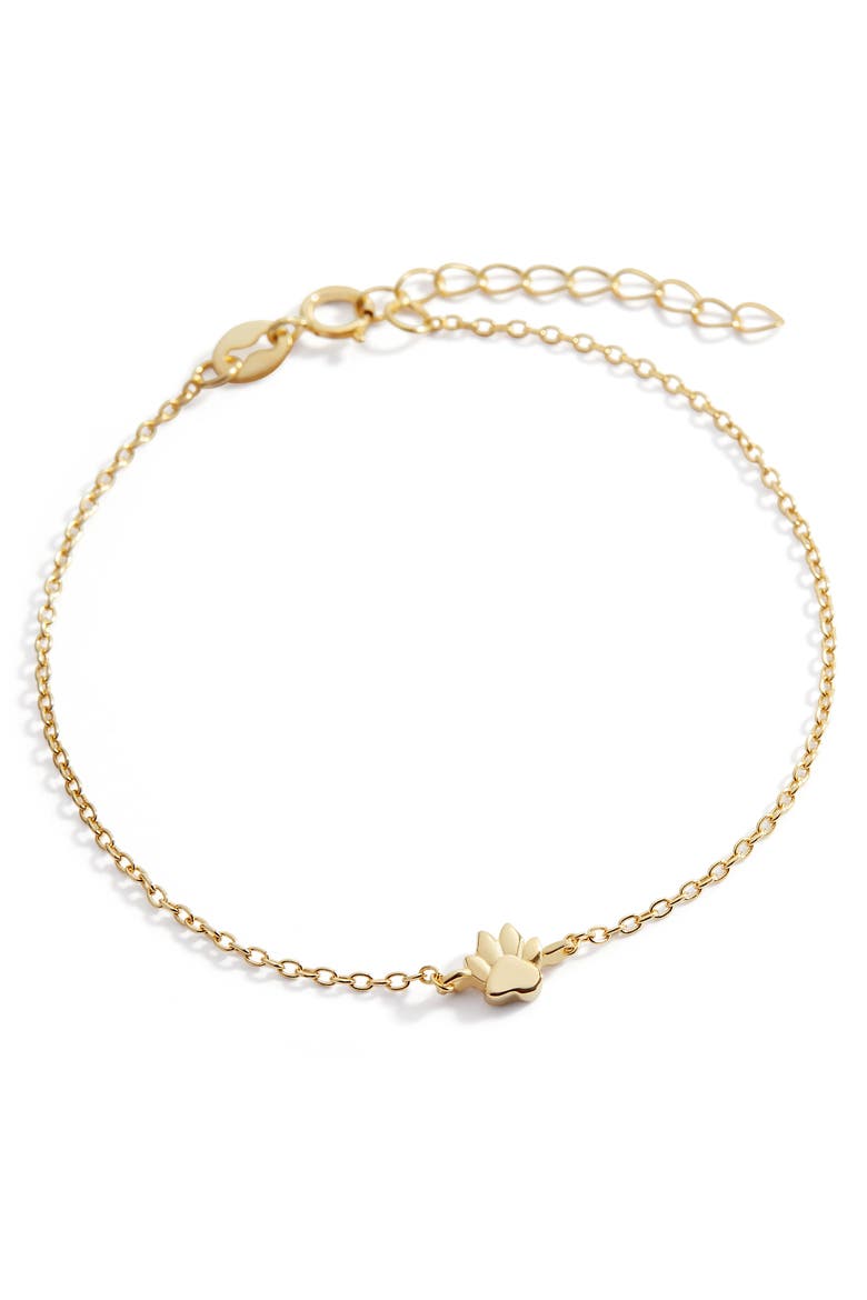 Tiny Pawprint Bracelet, Main, color, 18k Gold over Sterling Silver