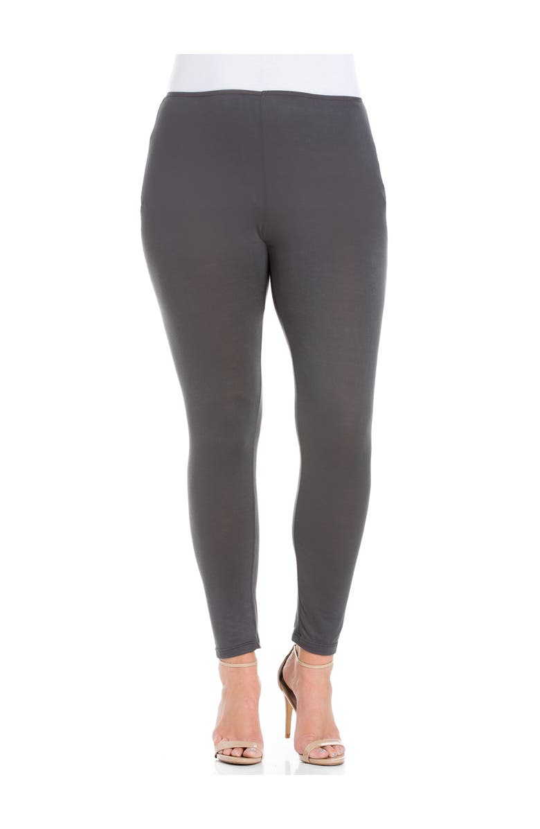 24seven Comfort Apparel Ankle Length Leggings, Main, color, Charcoal