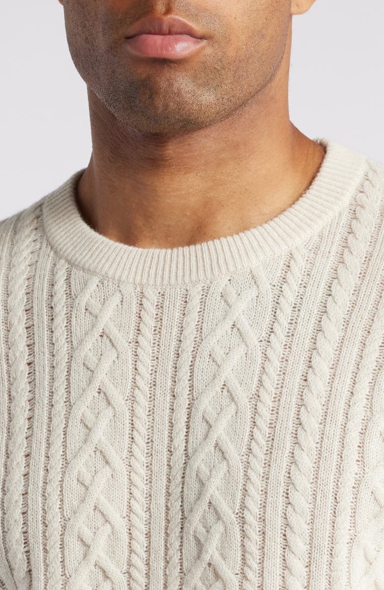 Peter Millar Crescent Ridge Cable Stitch Sweater, Alternate, color, Winter Ivory