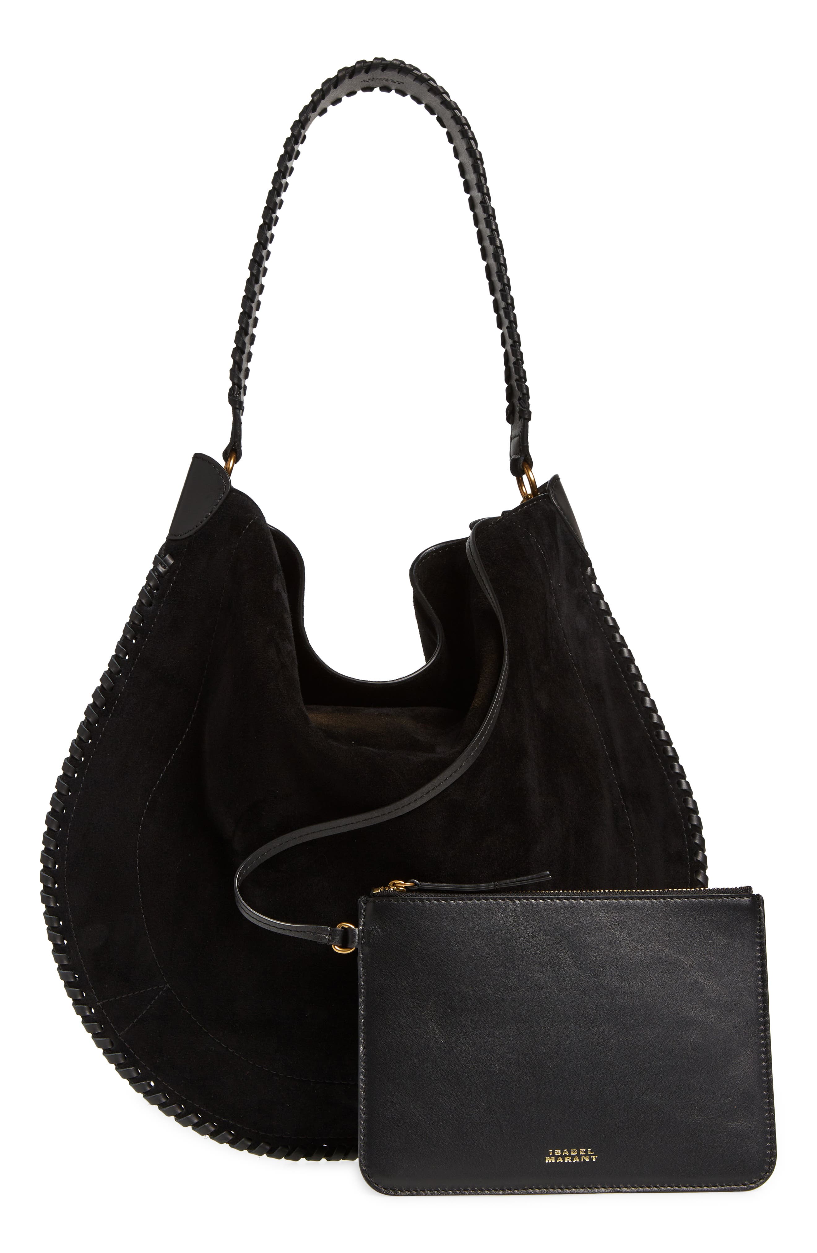 Isabel Marant Large Oskan Suede Hobo Bag, Alternate, color, 