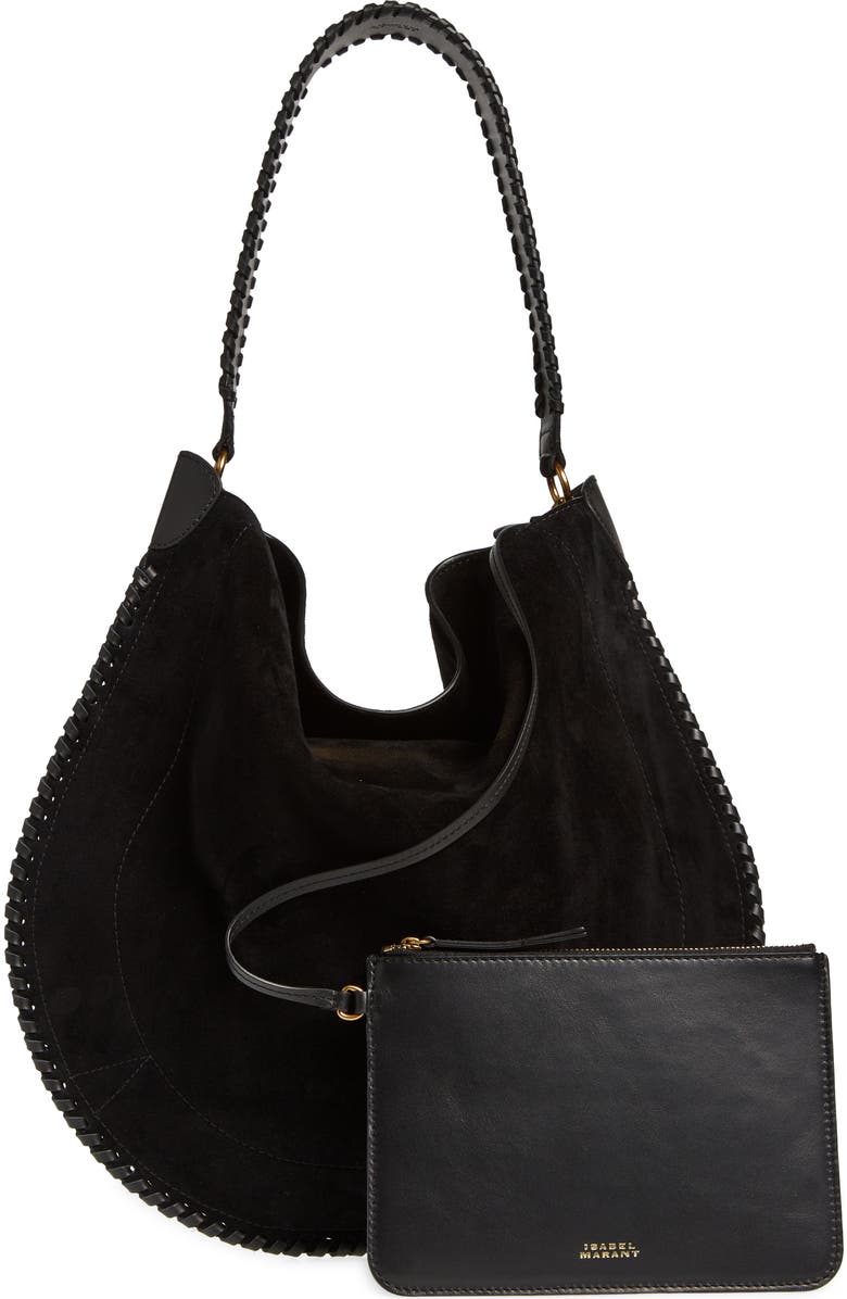 Isabel Marant Large Oskan Suede Hobo Bag, Alternate, color,