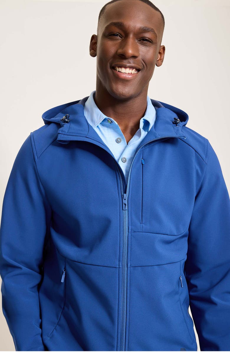 Tommy Bahama Melbourne Hooded Bonded Fleece Soft Shell Jacket, Alternate, color, Dark Cobalt