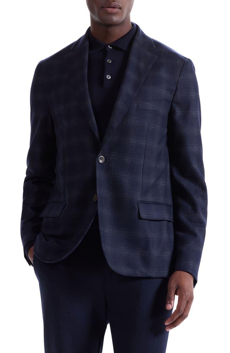 Bugatchi Two-Button Wool Blend Sport Coat, Main, color, Navy