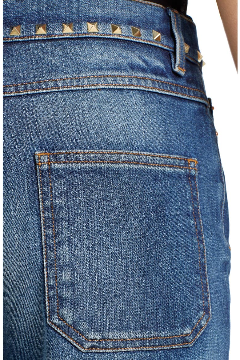 Studded Wide Leg Jeans, Alternate, color, MEDIUM BLUE