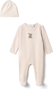 Bebe Bella Girl Bunny Applique Velour Romper