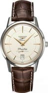 Longines Heritage Flagship Automatic Leather Strap Watch, 38.5mm