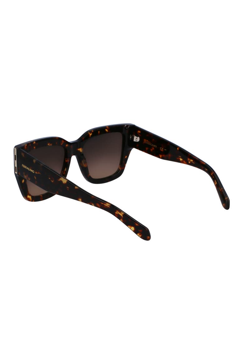 Gancini 55mm Modified Rectangular Sunglasses, Alternate, color, DARK TORTOISE