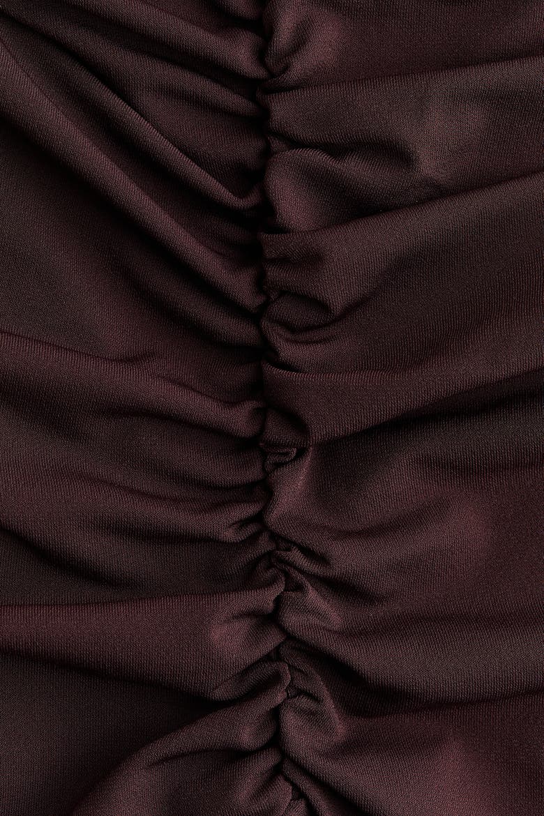 Gathered Strappy Dress, Alternate, color, Dark brown