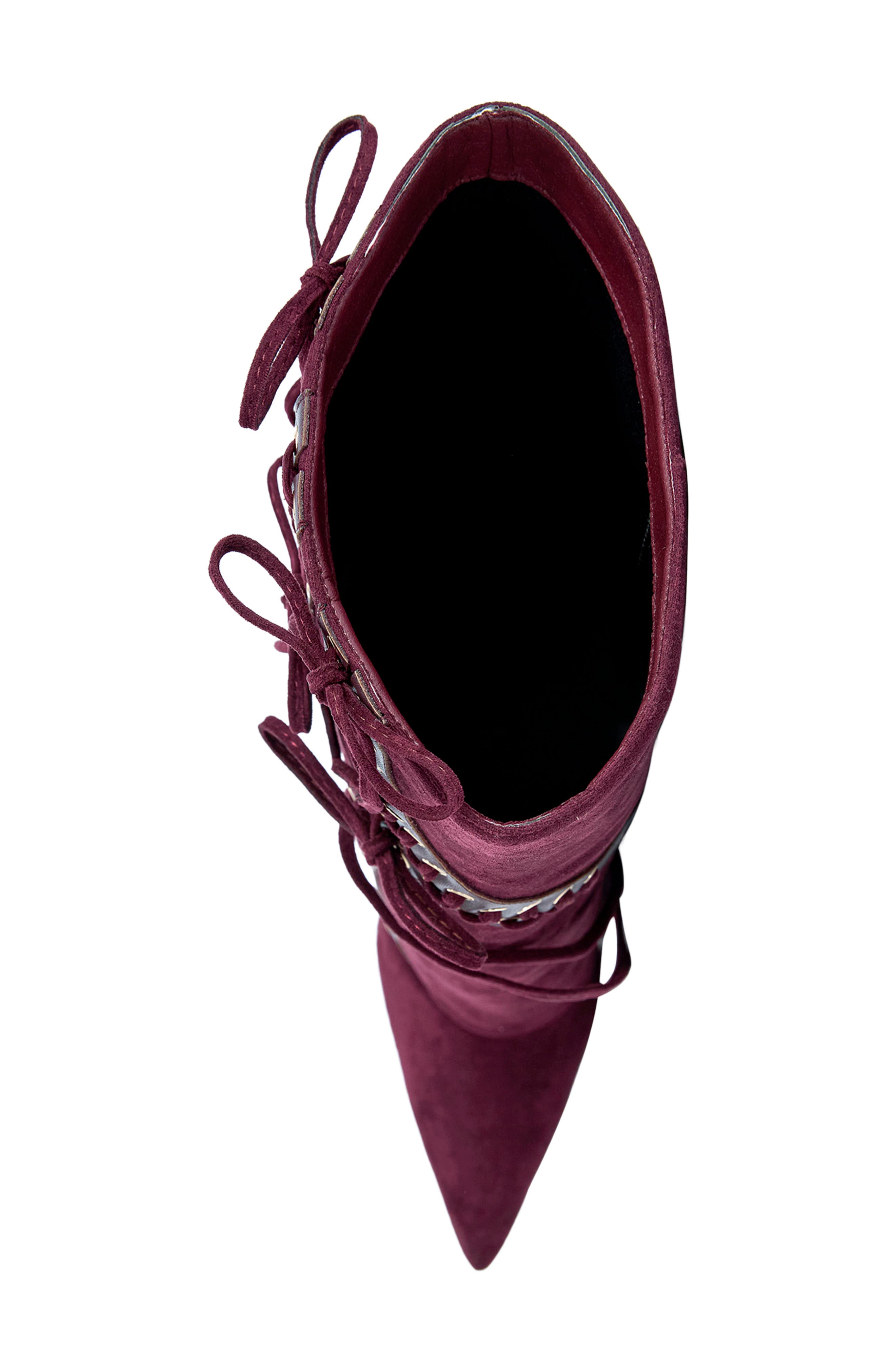 Mantegna Pointed Toe Wedge Boot, Alternate, color, PLUM