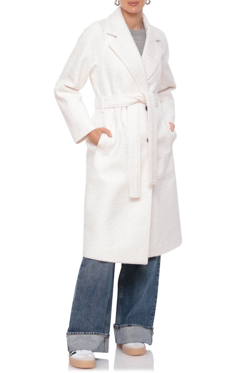 Avec Les Filles Belted Double Breasted Coat, Alternate, color, 