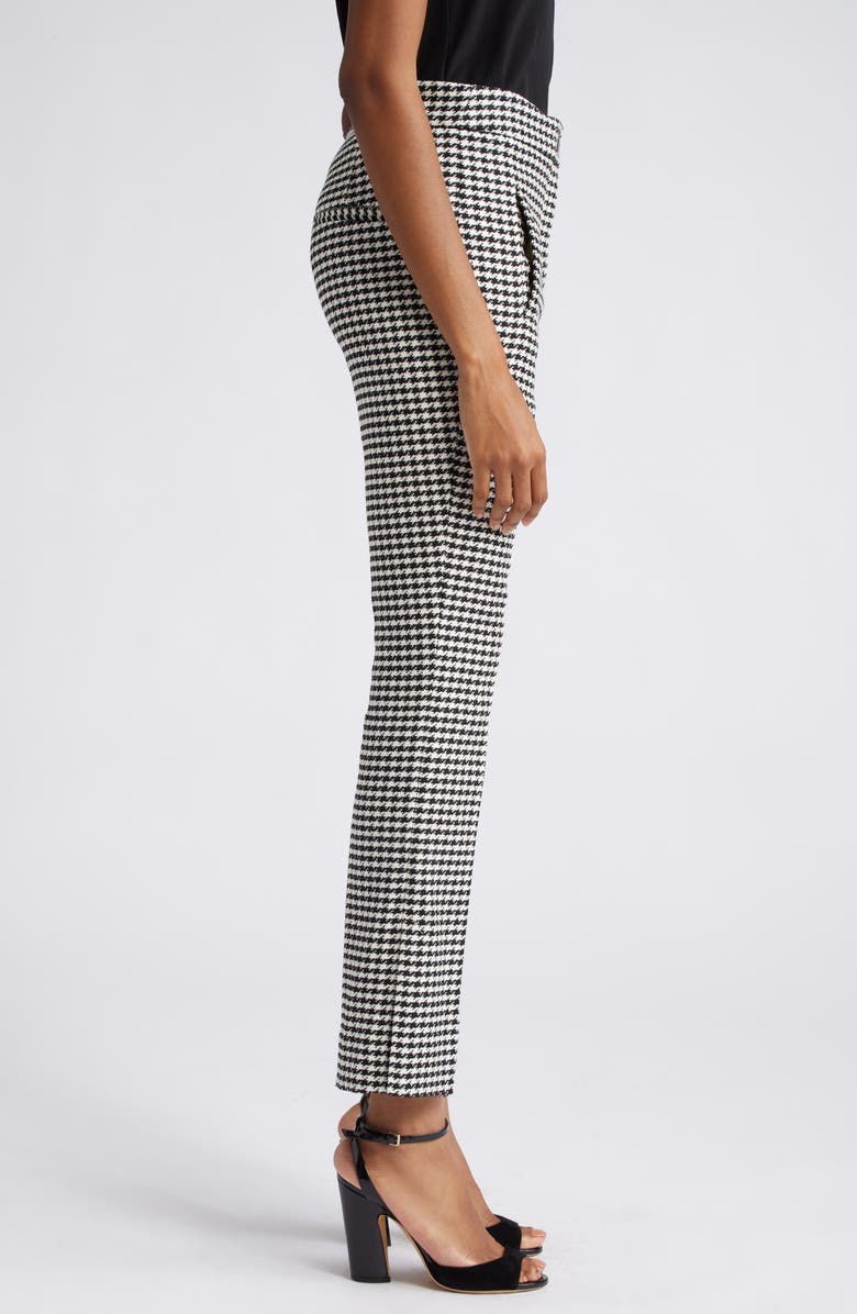 Veronica Beard Arte Houndstooth High Waist Slit Hem Flare Pants, Alternate, color, 