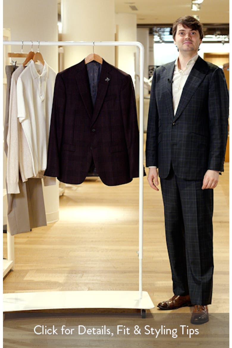 Bleeker Purple Shadow Check Slub Wool Blend Sport Coat video