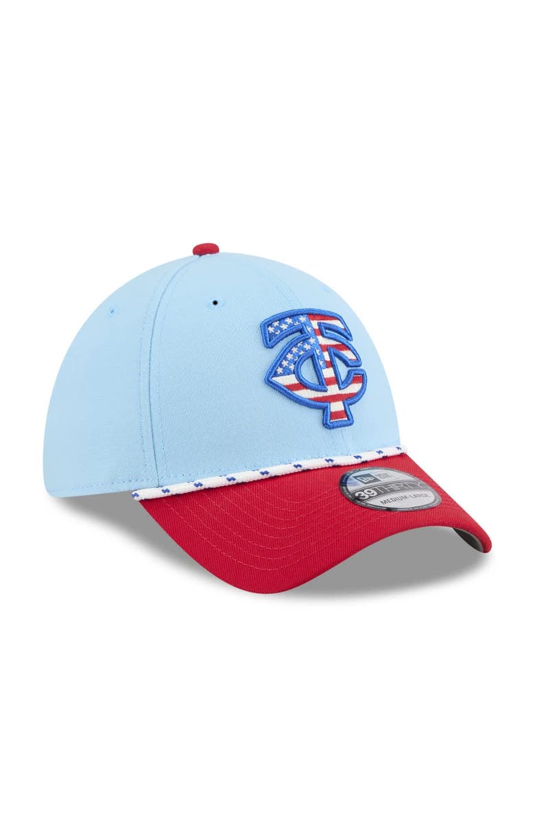 New Era Men's New Era Light Blue/Red Minnesota Twins 2025 Fourth of July 39THIRTY Flex Hat, Alternate, color, 