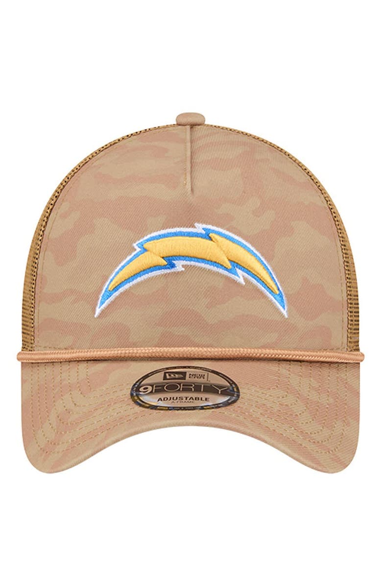 New Era Men's New Era Tan Los Angeles Chargers Wheat Camo 9FORTY Adjustable Hat, Alternate, color, Tan