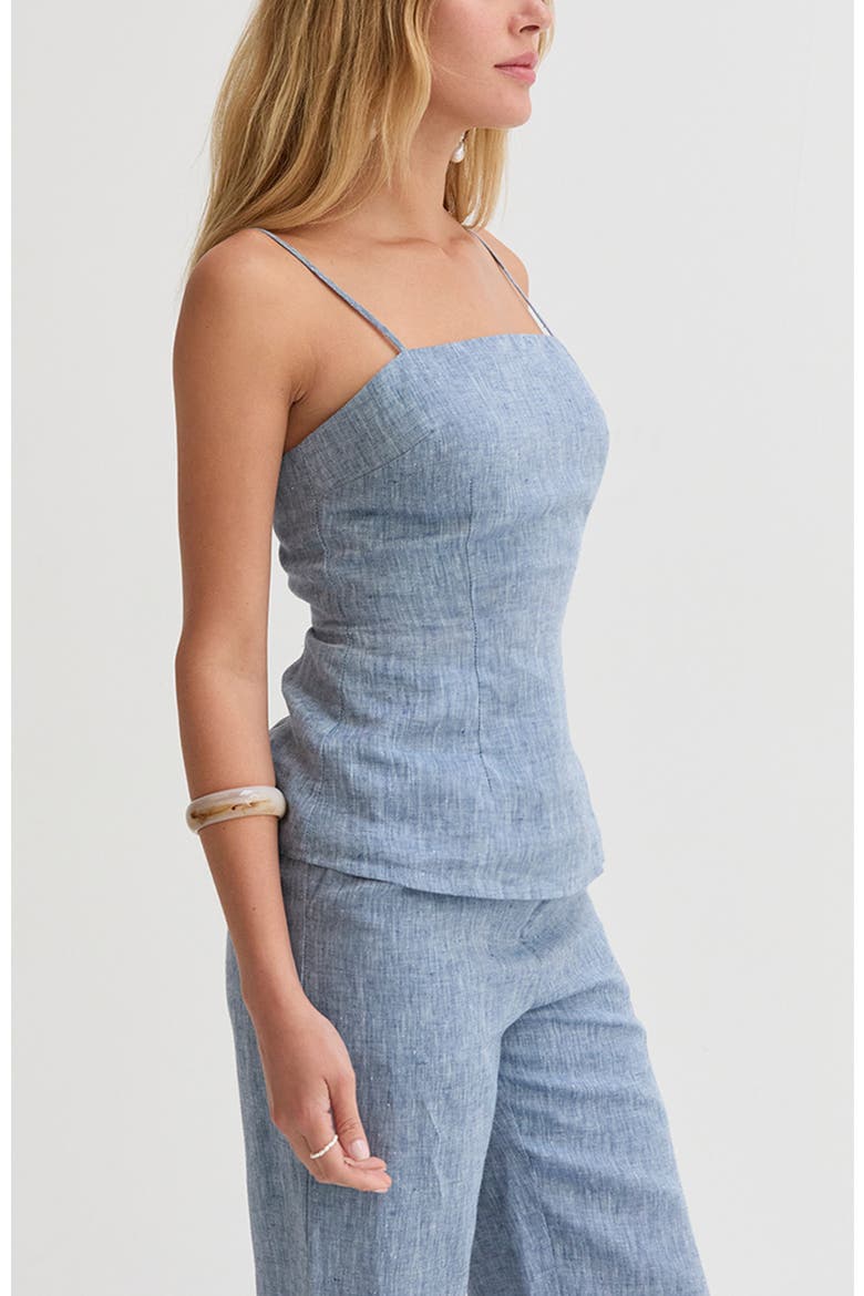 Sleeveless Linen Top, Alternate, color, Blue