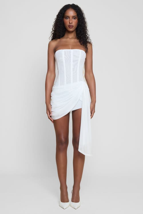 Leau Mira Mesh Corset Dress In White