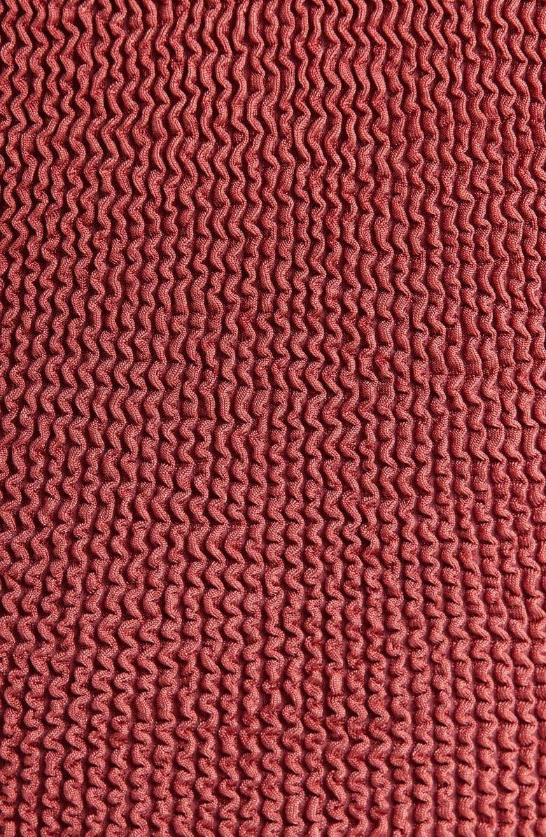 Hunza G Celine Stripe Seersucker One-Piece Swimsuit, Alternate, color, Metallic Rosewood