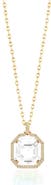 GOSHWARA Gossip Asscher Cut Stone & Pavé Diamond Pendant Necklace