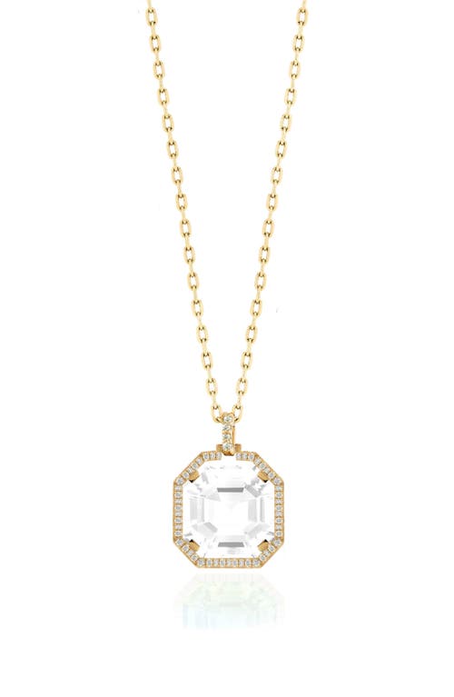 Goshwara Gossip Asscher Cut Stone & Pavé Diamond Pendant Necklace In Gold