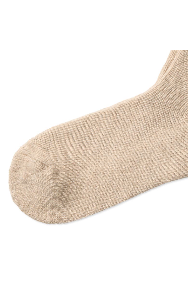 Polo Ralph Lauren Flag Embroidered Roll Top Crew Socks, Alternate, color, Beige Heather