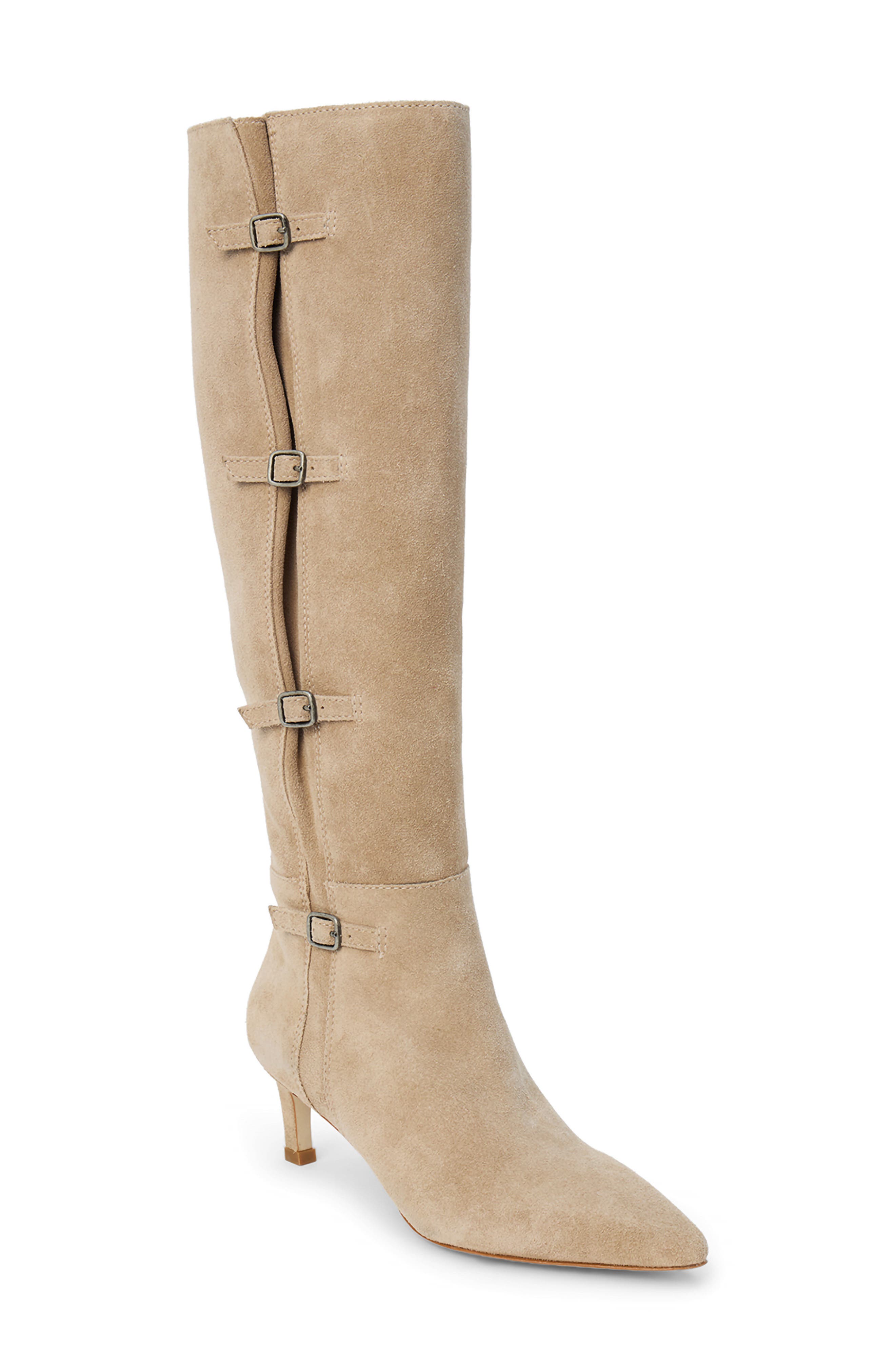 Priscilla Leather Knee High Boot, Main, color, LIGHT TAUPE